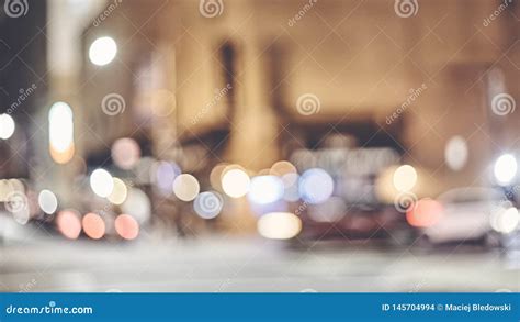 Blurred New York City Street At Night Stock Photo Image Of