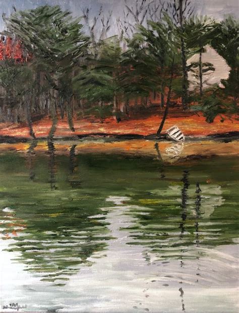 South Shore Of Misty Lake Blandine Broomfield Paintings Prints