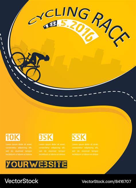 Bicycle Race Event Poster Design Royalty Free Vector Image