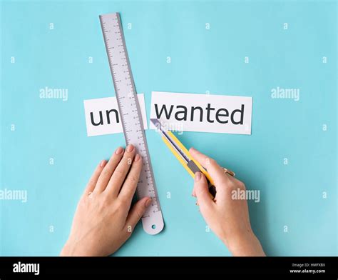 Unnecessary Unwanted Hands Cut Word Split Concept Stock Photo Alamy