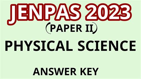 JENPAS UG 2023 ANSWER KEY JENPAS UG PAPER 2 ANSWER KEY JENPAS UG