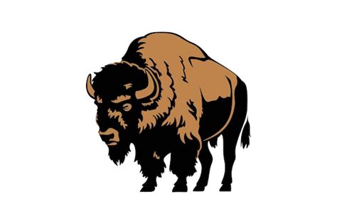 Premium Vector Bison A Silhouette Vector Bison Standing