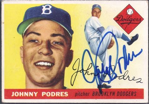 Topps Johnny Podres Autograph Yankees Baseball Baseball Cards