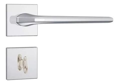 Fechadura Banheiro Inox Cromado Roseta Quadrada Stam 823 27