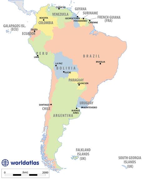 Maps of South America | Cities in south america, South america, South ...