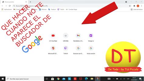 Que Hacer Cuando En Google Chrome En Pc No Te Aparece El Buscador Youtube