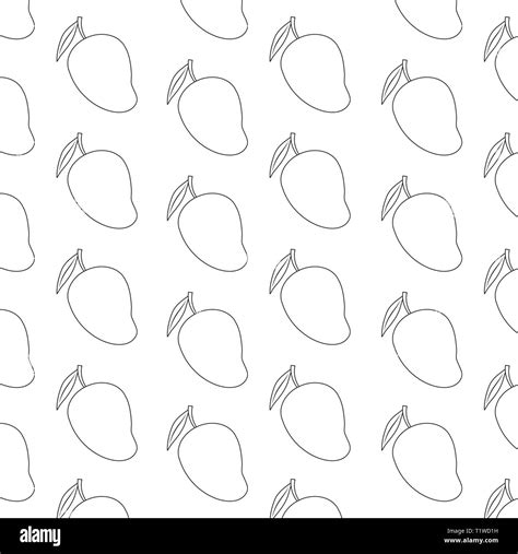 Pattern Of Fresh Mangoes Fruits Vector Illustration Design Stock Vector