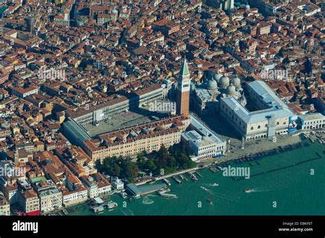 Aerial view of Piazza San Marco, Venice, Italy, Europe Stock Photo ...