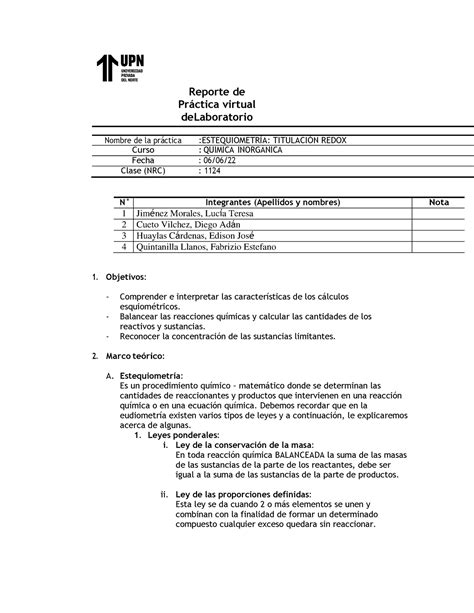 Laboratorio Semana Reporte De Prctica Virtual De Laboratorio
