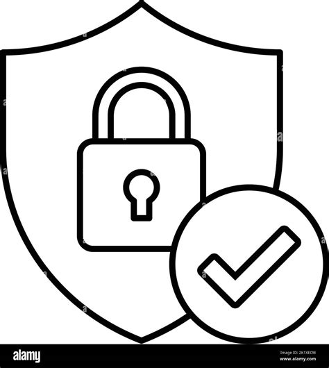 Shield With Padlock And Check Mark Vector Icon Stock Vector Image Art