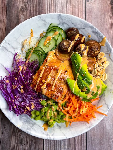 Asian Salmon Rice Bowl - Tastefully Grace