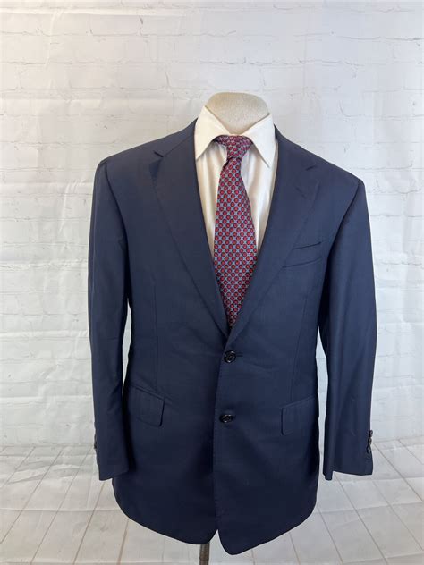 Oxxford Clothes Men S Dark Navy Blue Solid Blazer S Gem