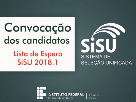 Cursos Superiores de Graduação via SiSU 2018 1 IFRN Instituto