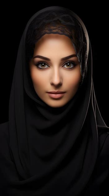 Premium Photo Portrait Of Young Beautiful Muslim Woman In Hijab On