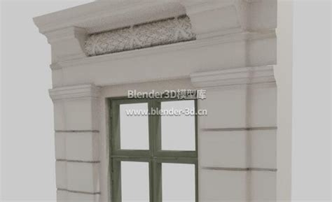 Blender 水泥窗户墙壁立面3d模型素材资源免费下载 Blender3d模型库