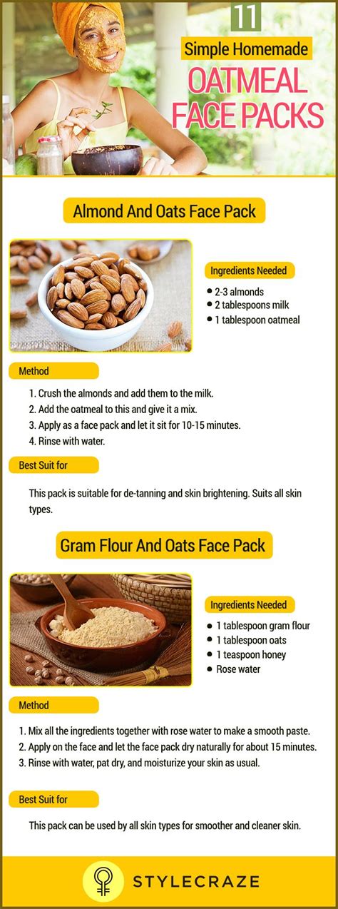 12 Best Oatmeal Face Mask Recipes For Your Skin Problems Homemade