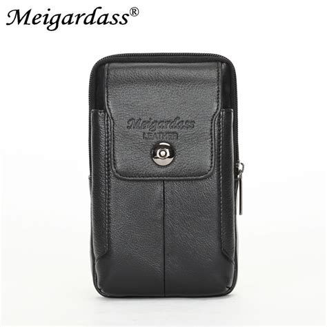 Meigardass Ri Onera De Cuero Genuino Para Hombre Bolso De Cintura Para