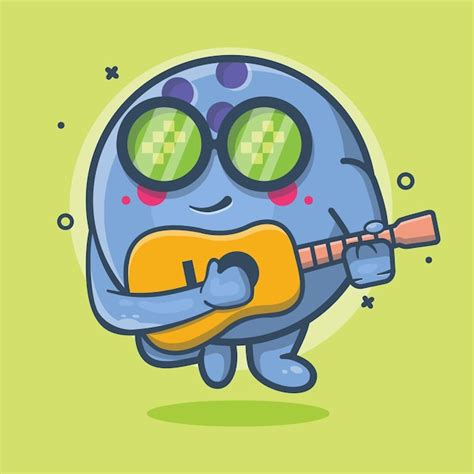 Genial Mascota De Personaje De Bola De Bolos Tocando Guitarra Dibujos