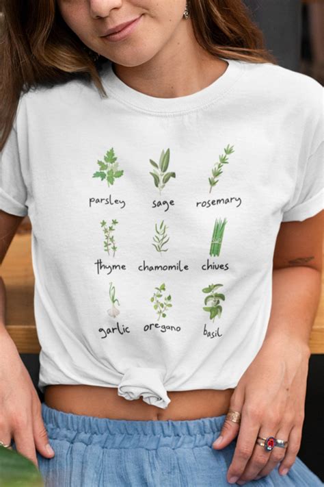 Herb Shirt Shirt With Herbs Cute Herb Tee Gardening Plant Etsy