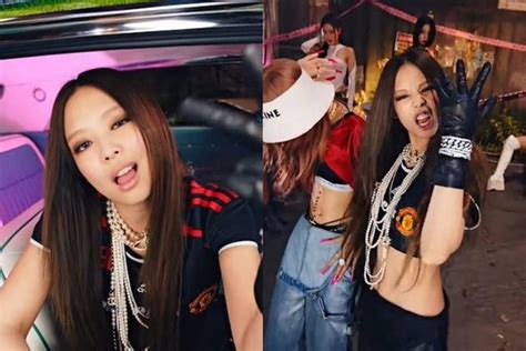 Portrait Of Jennie Blackpink Wearing Manchester United Shirt In Pink