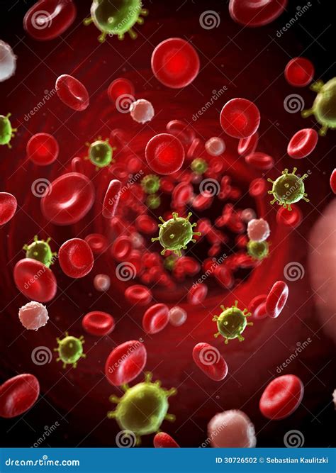 Virus Infecting The Blood Stock Illustration Illustration Of Medical