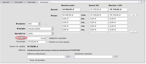 Faktura Zaliczkowa Rafsoft Net