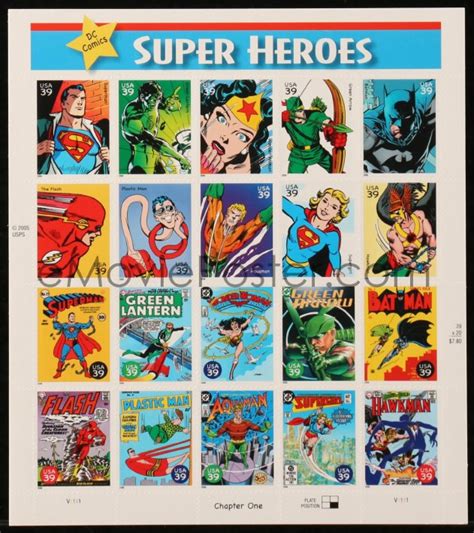 EMoviePoster 7h0171 SUPER HEROES STAMP SHEET Stamp Sheet 2006 DC