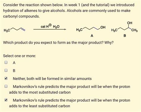 Solved Consider The Reaction Shown Below In Week And The Tutorial