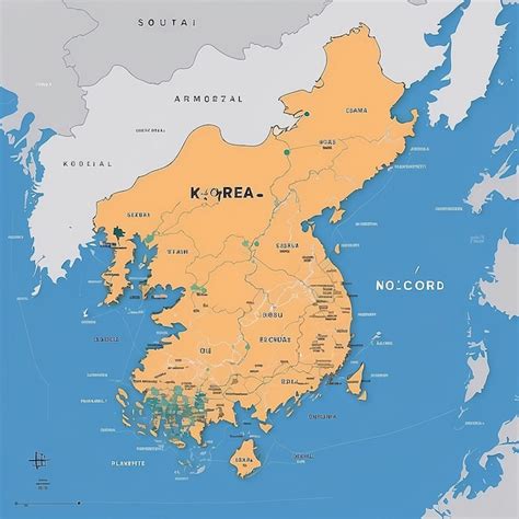 Mapa De Corea Del Sur Con Fronteras Ciudades Capital Se L Y Divisiones