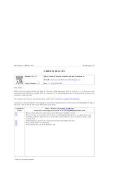 Fillable Online AUTHOR QUERY FORM Ugcfrpacin Fax Email Print PdfFiller