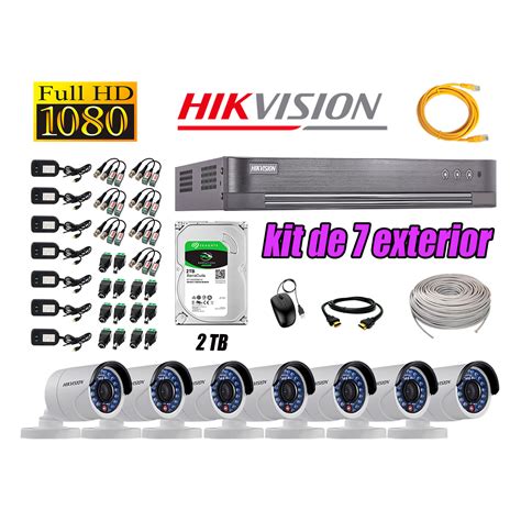 Ripley HIKVISION CÁMARAS DE SEGURIDAD KIT 7 EXTERIOR FULL HD 1080P