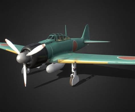 Artstation Mitsubishi A6m2 Zero Ww2 Japan Plane 3d Model Resources