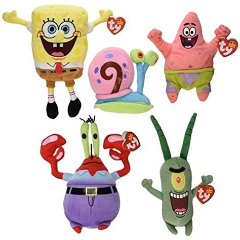 Ty Beanie Babies Spongebob Squarepants Beanies Set Of