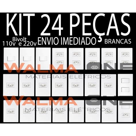 Tomadas E Interruptores 24 Pç Kit Casa modular Linha WALMA VIVENCE