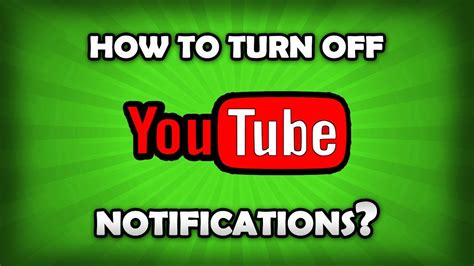 How To Turn Off Notifications On Youtube Account Channel Youtube