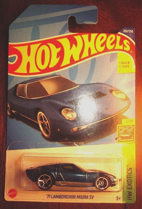 2022 Hot Wheels 71 Blue Lamborghini Miura Sv Hw Exotics 5 10 Super Car 202 250 Ebay