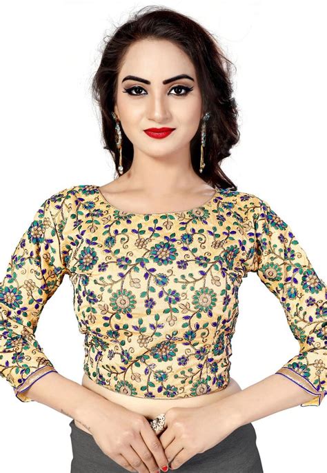 Buy Cream Cotton Readymade Blouse Online At Lowest Price From