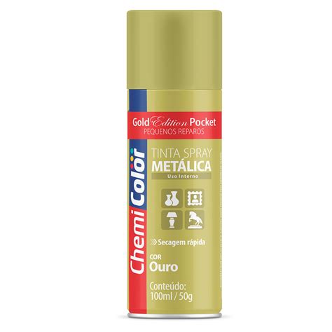 Tinta Spray Met Lica Ouro Chemicolor Ml G