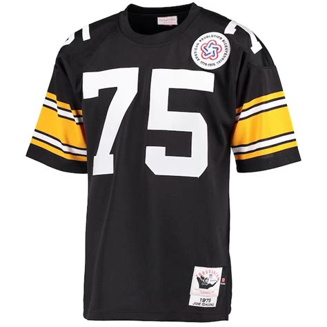 Mens Pittsburgh Steelers Joe Greene Mitchell And Ness Black Authentic Throwback Jersey