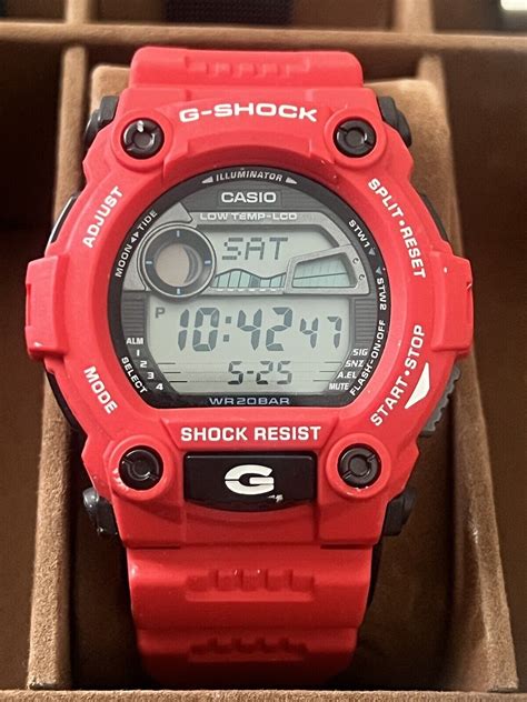 Casio Men S Watch G Shock World Timer Digital Dial Red Resin Strap