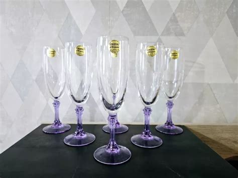 6 FLÛTES A Champagne 17 Cl Cristal D arques Modèle Lilas EUR 60 00