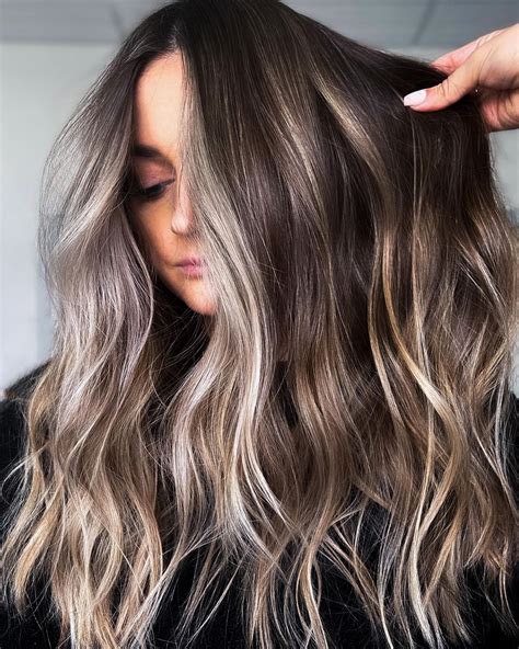 Lots Of Blonde Highlights In Dark Brown Hair