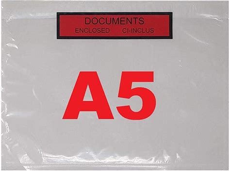 100 Pochette A5 porte document adhésive transparente Pochette d