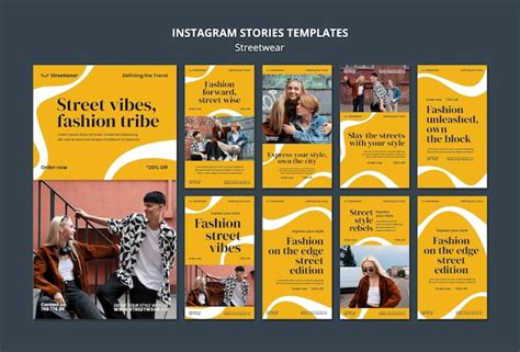 Free Psd Instagram Stories Collection For Streetwear Fashion Shopping