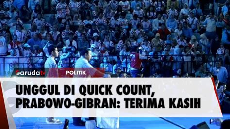 Unggul Di Quick Count Prabowo Gibran Ucapkan Terima Kasih Ke Para