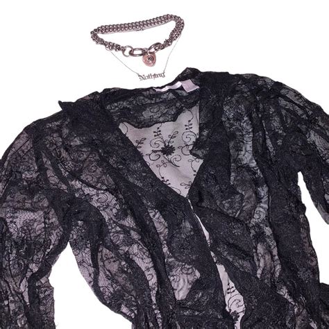 90s Vintage Black Lace Goth Witch Romantic Depop