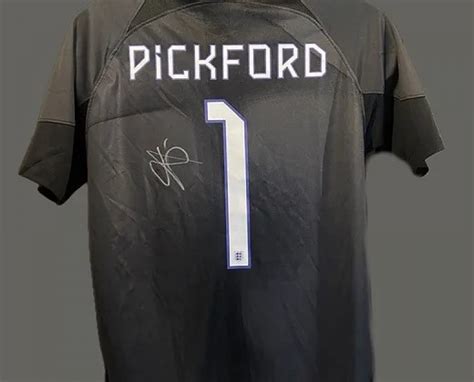 Jordan Pickfords England 202223 Signed Shirt Charitystars