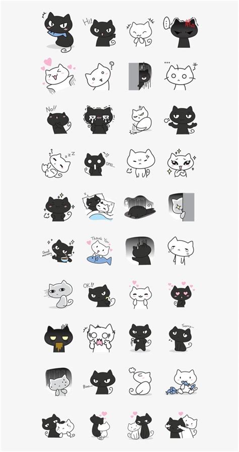 More - Kawaii Stickers Black And White - Free Transparent PNG Download ...