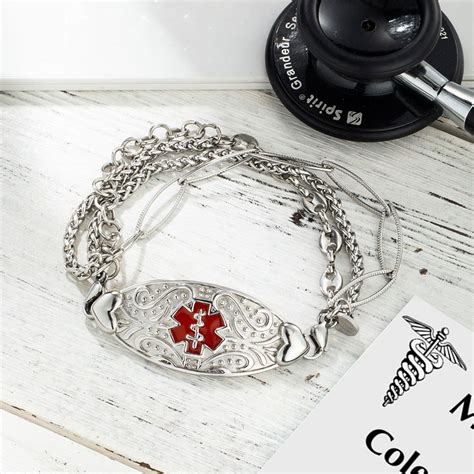 Custom Medical Alert ID Bracelet With Engraving Stainless Steel