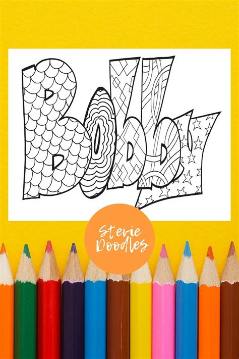 Bobby Free Printable Name Custom Coloring Sheet From Stevie Doodles